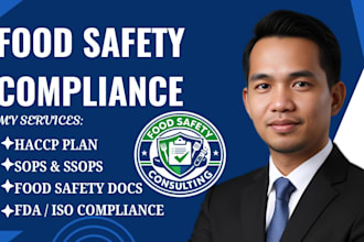 develop a complete haccp plan, sops, ssops for food safety approval