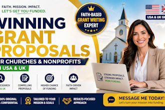 write nonprofit and church grant proposals for USA and UK organizations