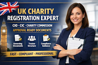 prepare UK charity registration, cio, cic application and governing documents