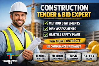write construction tender, method statement, risk assessment and bid proposal uk