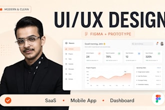 design a modern saas or app UI UX in figma with prototype