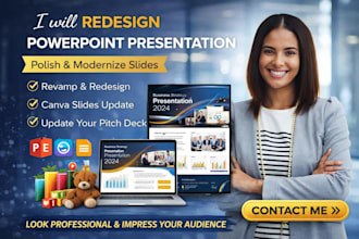 redesign powerpoint presentation polish revamp canva slides update pitch deck