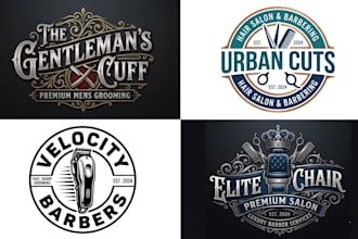 design unique barber shop or hair stylist salon business logo