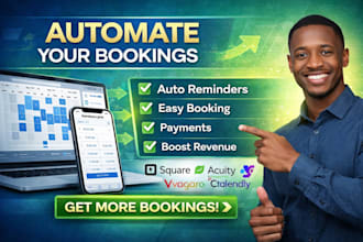 set up square acuity booking system fresha vagaro calendly that get more booking