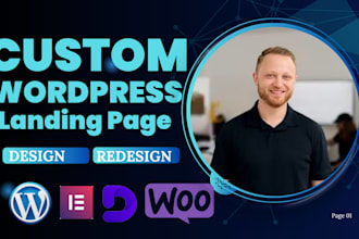 develop custom elementor divi wordpress product sales landing page blog website