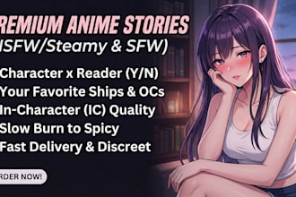 write a custom nsfw anime fanfiction or character x reader story