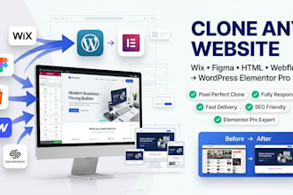 design redesign duplicate copy clone wix figma html website using elementor pro