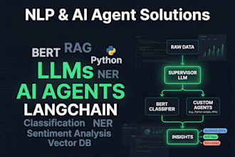 build nlp, bert models, ai agents, and rag, llm solutions for you using python