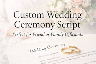 write a personalized wedding ceremony script for your officiant