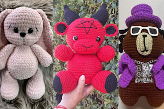 create handmade soft custom plush toy stuffed animals crochet kawaii plushie
