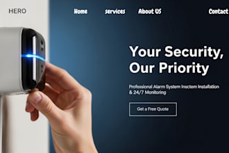 design squarespace alarm system installation website security service website