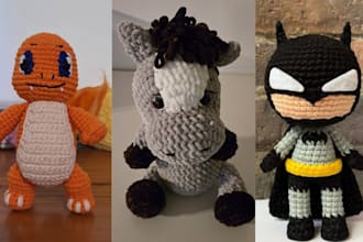 design and crochet custom handmade amigurumi plushies plush toys from your ideas
