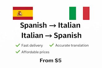translate spanish to italian and italian to spanish