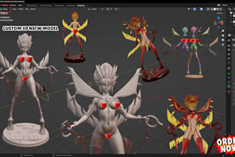 sculpt 3d nsfw manga, 3d nsfw anime character, erotic anime toys for 3d printing