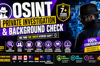 do osint investigation, background check, social media and dating site anaylysis