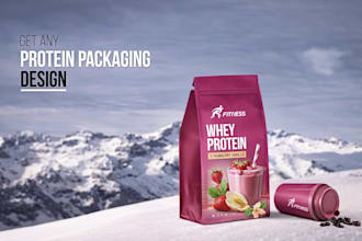 design pouch design for snacks, coffee or supplements standup mockup and dieline