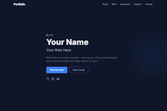 provide a modern react portfolio website template