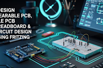 do wearable pcb, ble pcb, breadboard, schematic, circuit design using fritzing