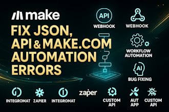 fix make com json parsing, API errors automation breakdowns integromat expert