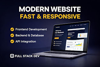 build a modern responsive website with frontend and backend
