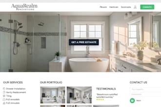 design squarespace bathroom remodeling website renovation services website