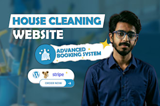 create professional house cleaning website, cleaning service booking website