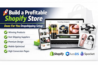 build a shopify dropshipping store with autods, zendrop  trending products