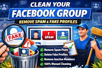 remove facebook group spam posts, fake profiles and inactive friends manually