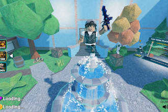 create roblox full game, game environment, game map, game assets and characters