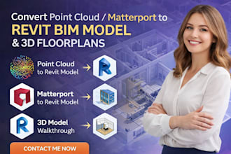convert point cloud to revit bim model 3d matterport model walkthrough floorplan