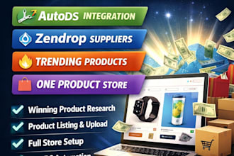 create shopify store with autods dropshipping,winning products full setup