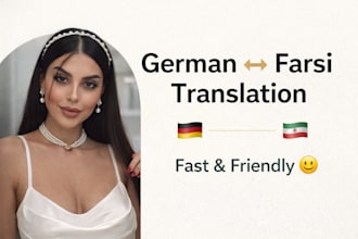 translate german to farsi and farsi to german professionally