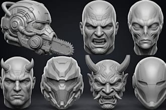 custom printable 3d mask, mask, 3d helmets, 3d cosplay models for 3d printing