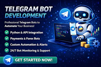 develop custom telegram bot and automation chatbot for business, crypto, forex