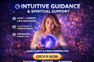 provide intuitive spiritual guidance, reading for love career and life clarity