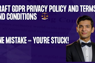 draft gdpr privacy policy and terms and conditions for shopify and eu law