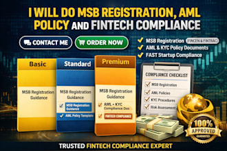do msb registration, aml policy and fintech compliance for your business