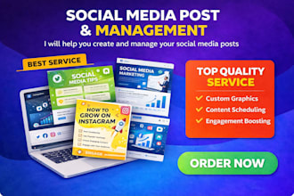 do weekly social medial post monthly instagram management do social media design
