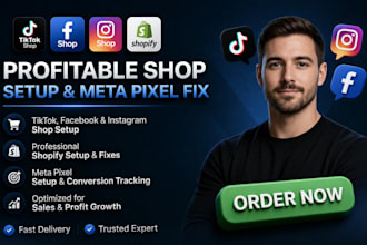 setup a profitable tiktok facebook and instagram shop fix meta pixel and shopify