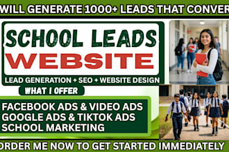 1000 school leads university leads driving school leads facebook ads google ads