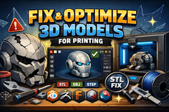 fix stl file, repair, edit and optimize 3d model for printing