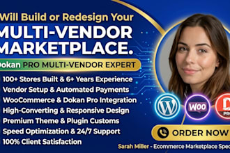 build wordpress multivendor ecommerce woocommerce marketplace website dokan pro