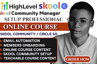 setup skool community online course, community setup, skool community management