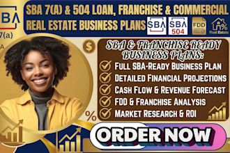 prepare sba 7a loan 504 commercial real estate franchise and fdd business plan