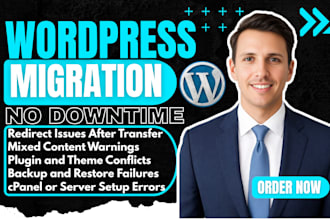 migrate wordpress website, clone, transfer, backup fast safe no downtime