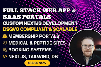 build a scalable full stack booking membership portal saas web app in nextjs