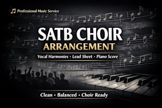do satb choir arrangement lead sheet chord vocal harmonies piano transcription