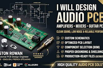 design audio pcb for amplifiers mixer guitar effect pedal pcb audio schematic