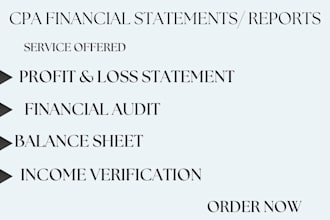 financial statement CPA audit, profit loss, CPA letter