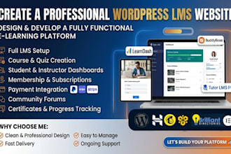 create a wordpress lms website with learndash or tutor lms